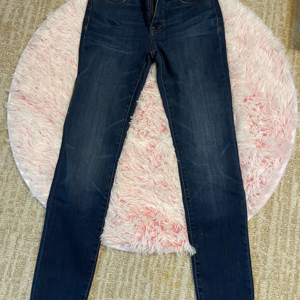 MADEWELL High Rise 9” Skinny Jeans, SIZE 24, COLOR dark denim, Perfect Condition